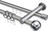 10223612-XX3312 Rundrohr-Innenlauf Gardinenstange Aluminium / Metall 20 mm Ø 2-läufig PLATON - Luino Silbergrau / Chrom