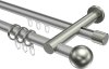 10223612-XX3339 Rundrohr-Innenlauf Gardinenstange Aluminium / Metall 20 mm Ø 2-läufig PLATON - Luino Silbergrau / Edelstahl-Optik