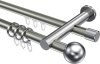 10223612-XX3912 Rundrohr-Innenlauf Gardinenstange Aluminium / Metall 20 mm Ø 2-läufig PLATON - Luino Edelstahl-Optik / Chrom