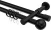 10223626-1029 Rundrohr-Innenlauf Gardinenstange Aluminium / Metall 20 mm Ø 2-läufig PRESTIGE - Luino Schwarz