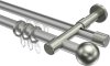 10223626-XX3339 Rundrohr-Innenlauf Gardinenstange Aluminium / Metall 20 mm Ø 2-läufig PRESTIGE - Luino Silbergrau / Edelstahl-Optik