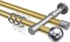 10223626-103812 Rundrohr-Innenlauf Gardinenstange Aluminium / Metall 20 mm Ø 2-läufig PRESTIGE - Luino Messing-Optik / Chrom