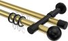 10223626-XX3829 Rundrohr-Innenlauf Gardinenstange Aluminium / Metall 20 mm Ø 2-läufig PRESTIGE - Luino Messing-Optik / Schwarz