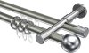 10223626-XX3912 Rundrohr-Innenlauf Gardinenstange Aluminium / Metall 20 mm Ø 2-läufig PRESTIGE - Luino Edelstahl-Optik / Chrom