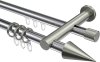 10223712-XX1239 Rundrohr-Innenlauf Gardinenstange Aluminium / Metall 20 mm Ø 2-läufig PLATON - Savio Chrom / Edelstahl-Optik
