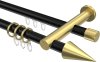 10223712-XX2938 Rundrohr-Innenlauf Gardinenstange Aluminium / Metall 20 mm Ø 2-läufig PLATON - Savio Schwarz / Messing-Optik