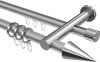 10223712-XX3312 Rundrohr-Innenlauf Gardinenstange Aluminium / Metall 20 mm Ø 2-läufig PLATON - Savio Silbergrau / Chrom