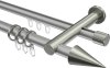 10223712-XX3339 Rundrohr-Innenlauf Gardinenstange Aluminium / Metall 20 mm Ø 2-läufig PLATON - Savio Silbergrau / Edelstahl-Optik