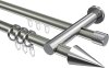 10223712-XX3912 Rundrohr-Innenlauf Gardinenstange Aluminium / Metall 20 mm Ø 2-läufig PLATON - Savio Edelstahl-Optik / Chrom