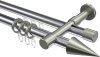 10223726-XX1239 Rundrohr-Innenlauf Gardinenstange Aluminium / Metall 20 mm Ø 2-läufig PRESTIGE - Savio Chrom / Edelstahl-Optik