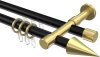 10223726-XX2938 Rundrohr-Innenlauf Gardinenstange Aluminium / Metall 20 mm Ø 2-läufig PRESTIGE - Savio Schwarz / Messing-Optik