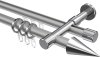 10223726-XX3312 Rundrohr-Innenlauf Gardinenstange Aluminium / Metall 20 mm Ø 2-läufig PRESTIGE - Savio Silbergrau / Chrom