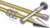 10223726-XX3812 Rundrohr-Innenlauf Gardinenstange Aluminium / Metall 20 mm Ø 2-läufig PRESTIGE - Savio Messing-Optik / Chrom