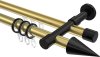 10223726-XX3829 Rundrohr-Innenlauf Gardinenstange Aluminium / Metall 20 mm Ø 2-läufig PRESTIGE - Savio Messing-Optik / Schwarz
