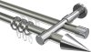 10223726-XX3912 Rundrohr-Innenlauf Gardinenstange Aluminium / Metall 20 mm Ø 2-läufig PRESTIGE - Savio Edelstahl-Optik / Chrom