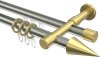 10223726-103938 Rundrohr-Innenlauf Gardinenstange Edelstahl-Optik / Messing-Optik 20 mm Ø 2-läufig PRESTIGE - Savio