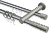 10223812-XX1239 Rundrohr-Innenlauf Gardinenstange Aluminium / Metall 20 mm Ø 2-läufig PLATON - Elanto Chrom / Edelstahl-Optik