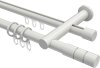 10223812-1032 Rundrohr-Innenlauf Gardinenstange Aluminium / Metall 20 mm Ø 2-läufig PLATON - Elanto Weiß