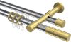 10223826-XX1238 Rundrohr-Innenlauf Gardinenstange Aluminium / Metall 20 mm Ø 2-läufig PRESTIGE - Elanto Chrom / Messing-Optik