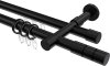 10223826-1029 Rundrohr-Innenlauf Gardinenstange Aluminium / Metall 20 mm Ø 2-läufig PRESTIGE - Elanto Schwarz