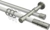 10223826-103239 Rundrohr-Innenlauf Gardinenstange Aluminium / Metall 20 mm Ø 2-läufig PRESTIGE - Elanto Weiß / Edelstahl-Optik