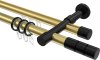 10223826-XX3829 Rundrohr-Innenlauf Gardinenstange Aluminium / Metall 20 mm Ø 2-läufig PRESTIGE - Elanto Messing-Optik / Schwarz