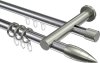 10223912-XX1239 Rundrohr-Innenlauf Gardinenstange Aluminium / Metall 20 mm Ø 2-läufig PLATON - Samanto Chrom / Edelstahl-Optik