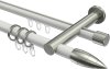 10223912-103239 Rundrohr-Innenlauf Gardinenstange Aluminium / Metall 20 mm Ø 2-läufig PLATON - Samanto Weiß / Edelstahl-Optik