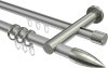 10223912-XX3339 Rundrohr-Innenlauf Gardinenstange Aluminium / Metall 20 mm Ø 2-läufig PLATON - Samanto Silbergrau / Edelstahl-Optik