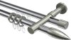 10223926-XX1239 Rundrohr-Innenlauf Gardinenstange Aluminium / Metall 20 mm Ø 2-läufig PRESTIGE - Samanto Chrom / Edelstahl-Optik