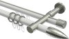 10223926-103239 Rundrohr-Innenlauf Gardinenstange Aluminium / Metall 20 mm Ø 2-läufig PRESTIGE - Samanto Weiß / Edelstahl-Optik