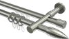 10223926-1039 Rundrohr-Innenlauf Gardinenstange Edelstahl-Optik 20 mm Ø 2-läufig PRESTIGE - Samanto