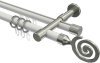 10224026-XX3239 Rundrohr-Innenlauf Gardinenstange Aluminium / Metall 20 mm Ø 2-läufig PRESTIGE - Galaxa Weiß / Edelstahl-Optik