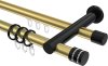 10224112-XX3829 Rundrohr-Innenlauf Gardinenstange Aluminium / Metall 20 mm Ø 2-läufig PLATON - Estana Messing-Optik / Schwarz