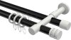 10224126-102932 Rundrohr-Innenlauf Gardinenstange Aluminium / Metall 20 mm Ø 2-läufig PRESTIGE - Estana Schwarz / Weiß
