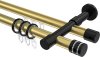 10224126-XX3829 Rundrohr-Innenlauf Gardinenstange Aluminium / Metall 20 mm Ø 2-läufig PRESTIGE - Estana Messing-Optik / Schwarz