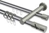 10224212-XX1239 Rundrohr-Innenlauf Gardinenstange Aluminium / Metall 20 mm Ø 2-läufig PLATON - Zoena Chrom / Edelstahl-Optik