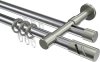 10224226-XX1239 Rundrohr-Innenlauf Gardinenstange Aluminium / Metall 20 mm Ø 2-läufig PRESTIGE - Zoena Chrom / Edelstahl-Optik
