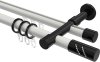 10224226-103229 Rundrohr-Innenlauf Gardinenstange Aluminium / Metall 20 mm Ø 2-läufig PRESTIGE - Zoena Weiß / Schwarz