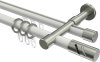 10224226-103239 Rundrohr-Innenlauf Gardinenstange Aluminium / Metall 20 mm Ø 2-läufig PRESTIGE - Zoena Weiß / Edelstahl-Optik