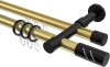 10224226-XX3829 Rundrohr-Innenlauf Gardinenstange Aluminium / Metall 20 mm Ø 2-läufig PRESTIGE - Zoena Messing-Optik / Schwarz