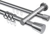 10224612-1012 Rundrohr-Innenlauf Gardinenstange Aluminium / Metall 20 mm Ø 2-läufig PLATON - Sitra Chrom