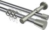 10224626-XX1239 Rundrohr-Innenlauf Gardinenstange Aluminium / Metall 20 mm Ø 2-läufig PRESTIGE - Sitra Chrom / Edelstahl-Optik