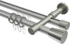 10224626-XX3339 Rundrohr-Innenlauf Gardinenstange Aluminium / Metall 20 mm Ø 2-läufig PRESTIGE - Sitra Silbergrau / Edelstahl-Optik