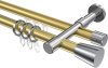 10224626-XX3812 Rundrohr-Innenlauf Gardinenstange Aluminium / Metall 20 mm Ø 2-läufig PRESTIGE - Sitra Messing-Optik / Chrom