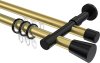 10224626-XX3829 Rundrohr-Innenlauf Gardinenstange Aluminium / Metall 20 mm Ø 2-läufig PRESTIGE - Sitra Messing-Optik / Schwarz