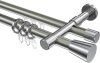 10224626-XX3912 Rundrohr-Innenlauf Gardinenstange Aluminium / Metall 20 mm Ø 2-läufig PRESTIGE - Sitra Edelstahl-Optik / Chrom