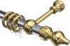 10280302-101213 Gardinenstange Holz 28 mm Ø CLASSIC - Rondo Chrom / Messing-farbig