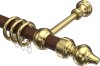 10280302-101913 Gardinenstange Holz 28 mm Ø CLASSIC - Rondo Nussbaum lackiert / Messing-farbig