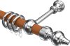 10280302-102212 Gardinenstange Holz 28 mm Ø CLASSIC - Rondo Kirschbaum lackiert / Chrom